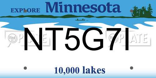 NT5G7I Minnesota License Plate