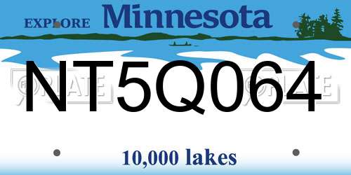NT5Q064 Minnesota License Plate