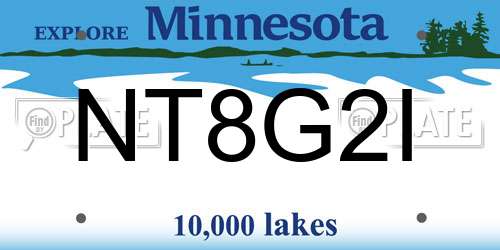 NT8G2I Minnesota License Plate
