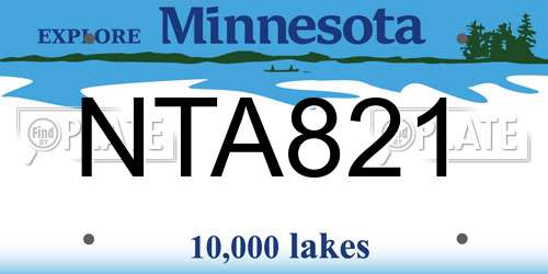 NTA821 Minnesota License Plate