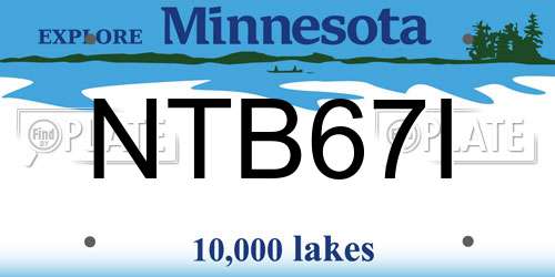 NTB67I Minnesota License Plate