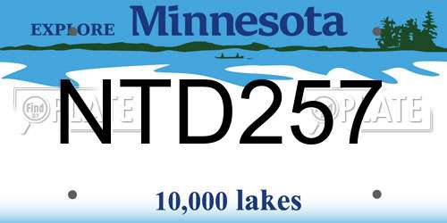 NTD257 Minnesota License Plate