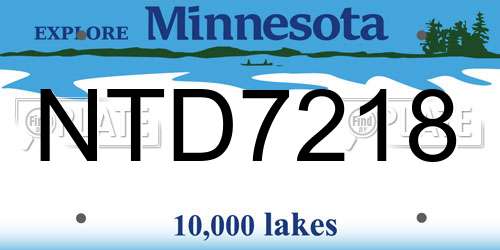 NTD7218 Minnesota License Plate