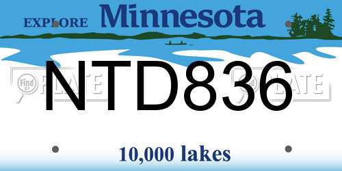NTD836 Minnesota License Plate