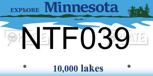 NTF039 Minnesota License Plate