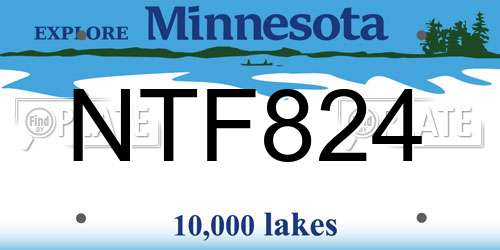 NTF824 Minnesota License Plate