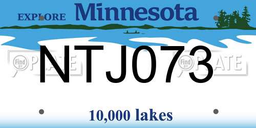 NTJ073 Minnesota License Plate