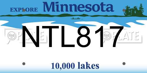 NTL817 Minnesota License Plate