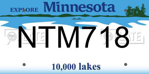NTM718 Minnesota License Plate