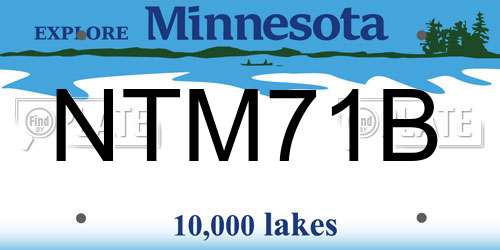 NTM71B Minnesota License Plate