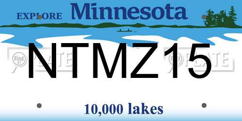 NTMZ15 Minnesota License Plate