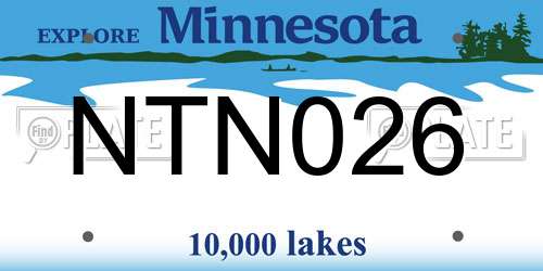 NTN026 Minnesota License Plate