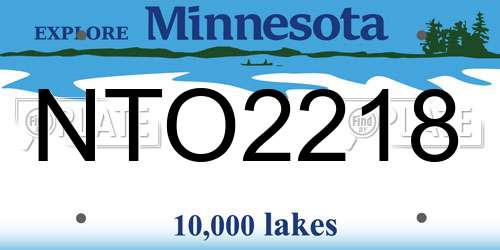 NTO2218 Minnesota License Plate