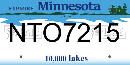NTO7215 Minnesota License Plate