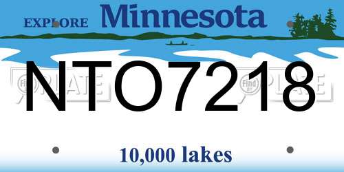 NTO7218 Minnesota License Plate