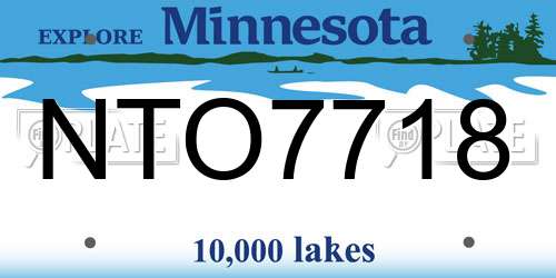 NTO7718 Minnesota License Plate
