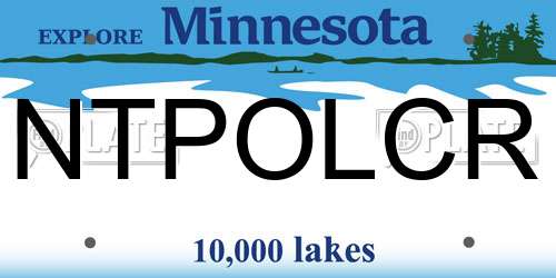 NTPOLCR Minnesota License Plate