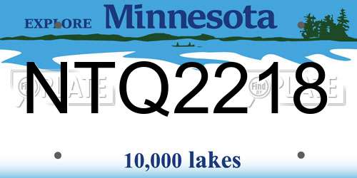 NTQ2218 Minnesota License Plate