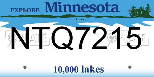 NTQ7215 Minnesota License Plate