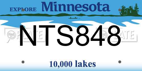 NTS848 Minnesota License Plate