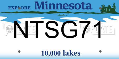 NTSG71 Minnesota License Plate
