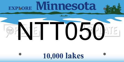 NTT050 Minnesota License Plate