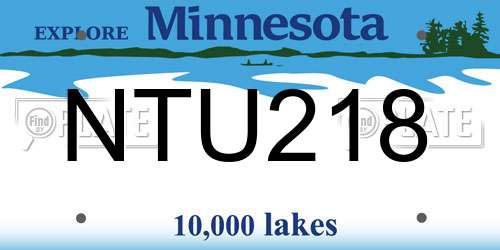 NTU218 Minnesota License Plate
