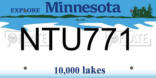 NTU771 Minnesota License Plate