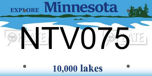 NTV075 Minnesota License Plate
