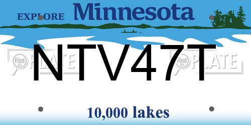 NTV47T Minnesota License Plate