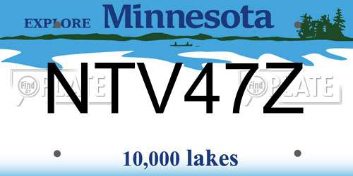 NTV47Z Minnesota License Plate