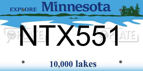 NTX551 Minnesota License Plate
