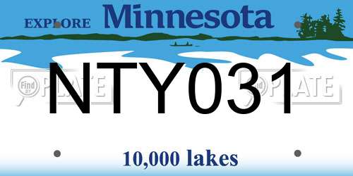 NTY031 Minnesota License Plate