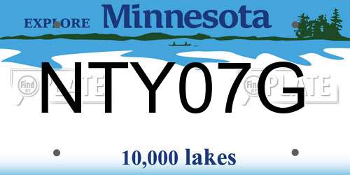 NTY07G Minnesota License Plate