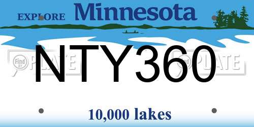 NTY360 Minnesota License Plate