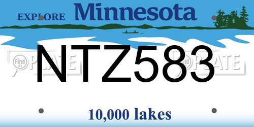 NTZ583 Minnesota License Plate