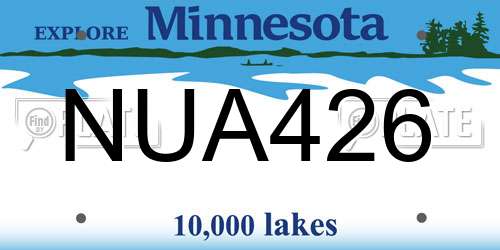 NUA426 Minnesota License Plate