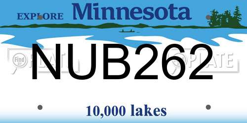 NUB262 Minnesota License Plate