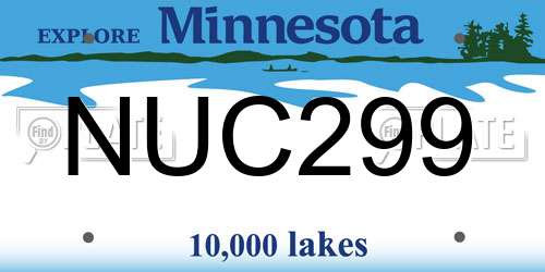 NUC299 Minnesota License Plate