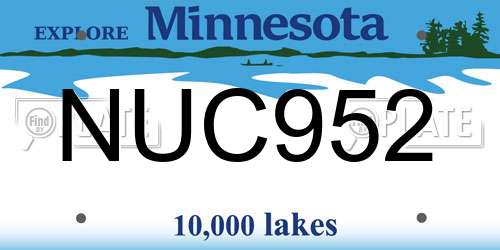 NUC952 Minnesota License Plate