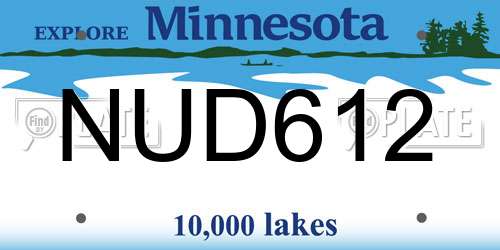 NUD612 Minnesota License Plate