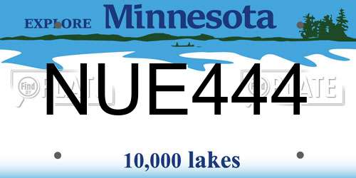 NUE444 Minnesota License Plate