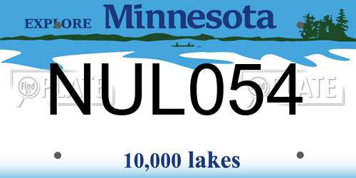 NUL054 Minnesota License Plate