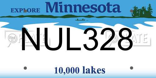 NUL328 Minnesota License Plate