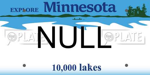 NULL Minnesota License Plate