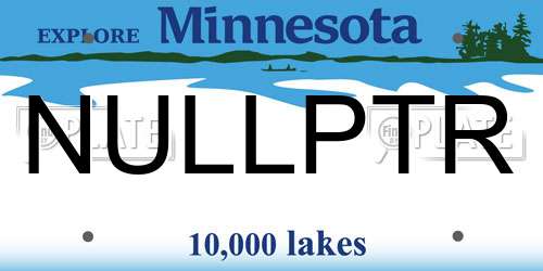 NULLPTR Minnesota License Plate