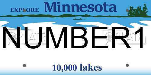 NUMBER1 Minnesota License Plate