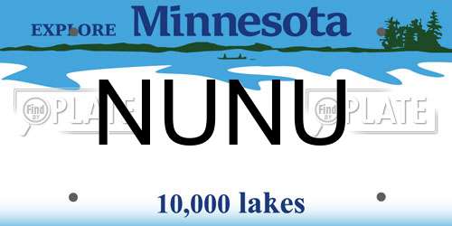 NUNU Minnesota License Plate