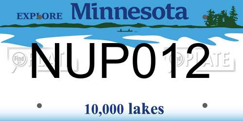 NUP012 Minnesota License Plate