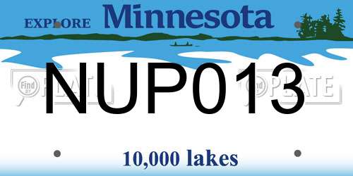 NUP013 Minnesota License Plate